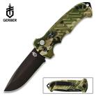 Gerber 06 Camo Multicam Automatic Knife Black Drop Point