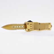 Golden OTF Serrated Tactical Knife with Nylon Sheath