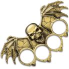 Gothic Skull Wings Brass Knuckles Metal Paperweight