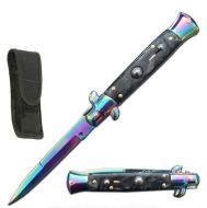 Great Price Black Pearl Rainbow Milano Stiletto Automatic Knife (8.75" Overall)