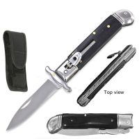 Great Value Black Wood Swinguard Lever Lock Automatic Knife (8" Overall Length)