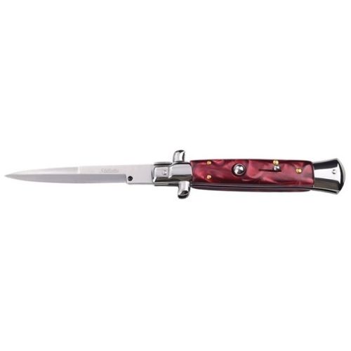 Great Value Red Pearl Milano Stiletto Automatic Knife (9.75" Overall)