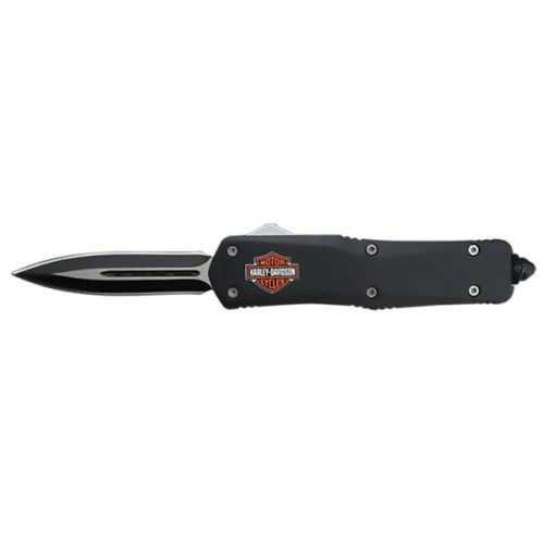 Delta Force Harley Davidson Black D/A OTF Automatic Knife Dagger Point Two Tone