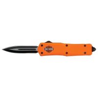 Delta Force Harley Davidson Orange D/A OTF Automatic Knife Dagger Point Two Tone