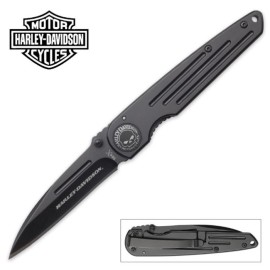 Harley Davidson Tec X Black Hard Coat Pocket Knife