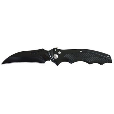 9.5" Open Black Automatic Switch Blade Bat Knife