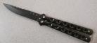 Heavy Balisong Black 8 Inch Butterfly Knife 3" Drop Point