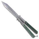 Heavy Battle Field Green Butterfly Knife Tanto Dagger