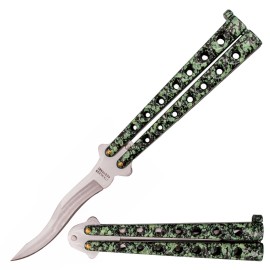 Heavy Butterfly Knife 9" Balisong Green Kriss