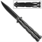 Butterfly Knife 9" Balisong Chain Black