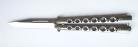 Heavy Duty Balisong Silver Butterfly Knife Satin Drop Point