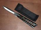 Heavyweight Butterfly Knife Green Marble With Sheath