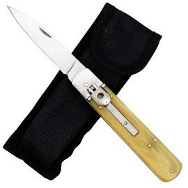 Hornets Nest Automatic Stainless Steel Lever Lock Switchblade Knife Cream