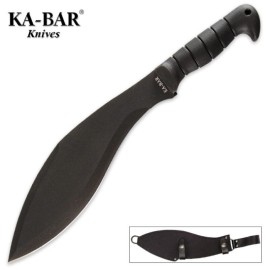 KA-BAR Black Kukri Machete with Leather Sheath