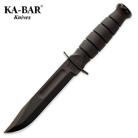 KA-BAR Short Black Combat Survival Knife with Leather Sheath