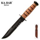 KA-BAR USMC Part Serrated Knife with Leather-Sheath