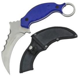 Karambit Blue Combat Knife Full Tang Fixed Edge
