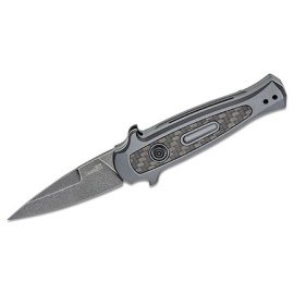 Kershaw Launch 12 Gray Carbon Fiber Automatic Knife Blackwash Bayo