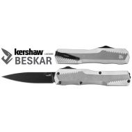 Kershaw Livewire Beskar D/A OTF Automatic Knife Raw 6061-T6 Aluminum (3.3" Black)