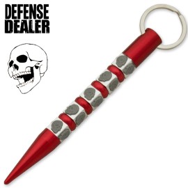 Keychain Grey Skull Dice Self Defense Red Kubotan