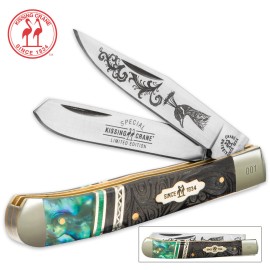 Kissing Crane Limited Edition Peacock Folding Trapper Pocket Knife