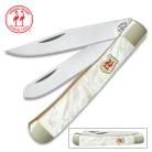 Kissing Crane Pearl Trapper Folding Knife