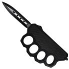 Knuckle OTF Trench Knife Black Switchblade D/A Auto Carbon Fiber Dagger