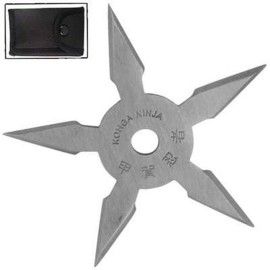 Kohga Ninja 5 Point Shuriken Throwing Star Black Sheath