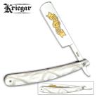 Kriegar Best Shave White Pearl Straight Edge Barber Razor