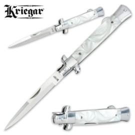 Kriegar German Imitation Pearl Handle Folding Stiletto Knife
