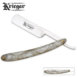 Kriegar German Style Pearl Straight Razor Folding Knife