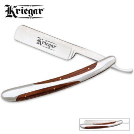 Kriegar Wood Straight Razor Folding Pocket Knife