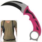 Ladies Pink Fixed Blade Survival Outdoors Karambit Knife