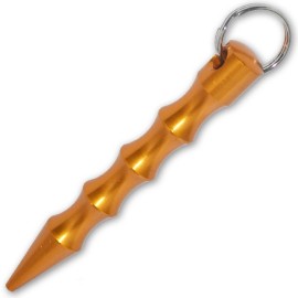 Large Gold Kubotan Keychain Finger Grasp