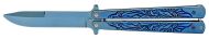 9" Lattice Blue Butterfly Knife Blue Bayo