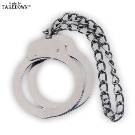 Leg Cuffs Chained Silver