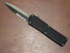 Lightning Black Handle D/A Silver Double Serrated Blade OTF Automatic Knife
