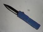 Lightning Blue D/A OTF Automatic Knife Dagger Satin Serrated
