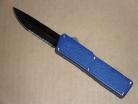 Lightning Blue D/A OTF Automatic Knife Serrated Black Blade
