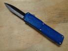 Lightning Blue D/A OTF Automatic Knife Black Dagger Serrated