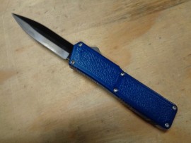 Lightning Blue D/A OTF Automatic Knife Black Dagger