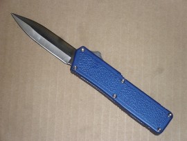 Lightning Blue D/A OTF Automatic Knife Satin Dagger