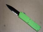 Lightning Green D/A OTF Automatic Knife Black Dagger Serrated
