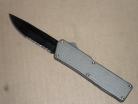 Lightning Grey OTF D/A Automatic Knife Black Serrated Blade