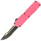 Lightning Model 2 Pink D/A OTF Automatic Knife Two Tone Drop Point Serrated