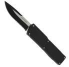 Lightning Model 3 Black D/A OTF Automatic Knife Two Tone Drop Point Serrated