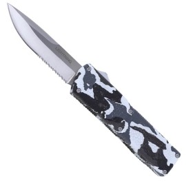 Lightning Model 3 Camo D/A OTF Automatic Knife Satin Drop Point Serrated