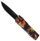 Lightning Model 3 Flames D/A OTF Automatic Knife Black Drop Point