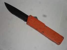 Lightning Orange D/A OTF Automatic Knife Black Serrated