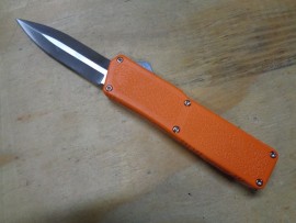 Lightning Orange D/A OTF Automatic Knife Satin Dagger